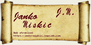Janko Miškić vizit kartica